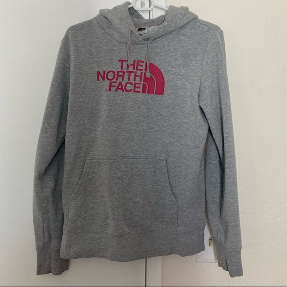 The North Face Woman’s Gray Hoodie with Pink Logo – Size Small- EUC - Picture 3 of 5